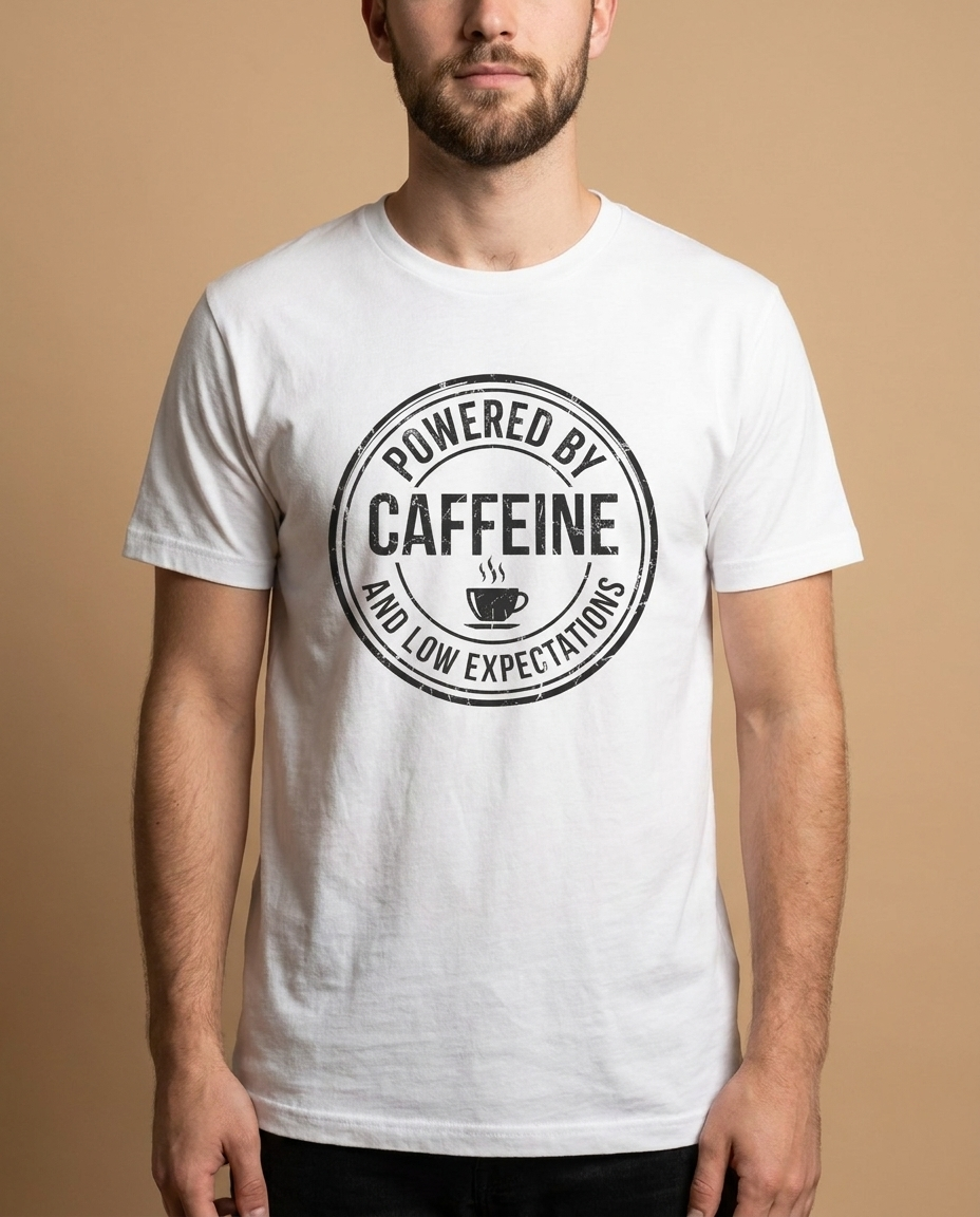 Powered by Caffeine and Low Expectations — Unisex Tee