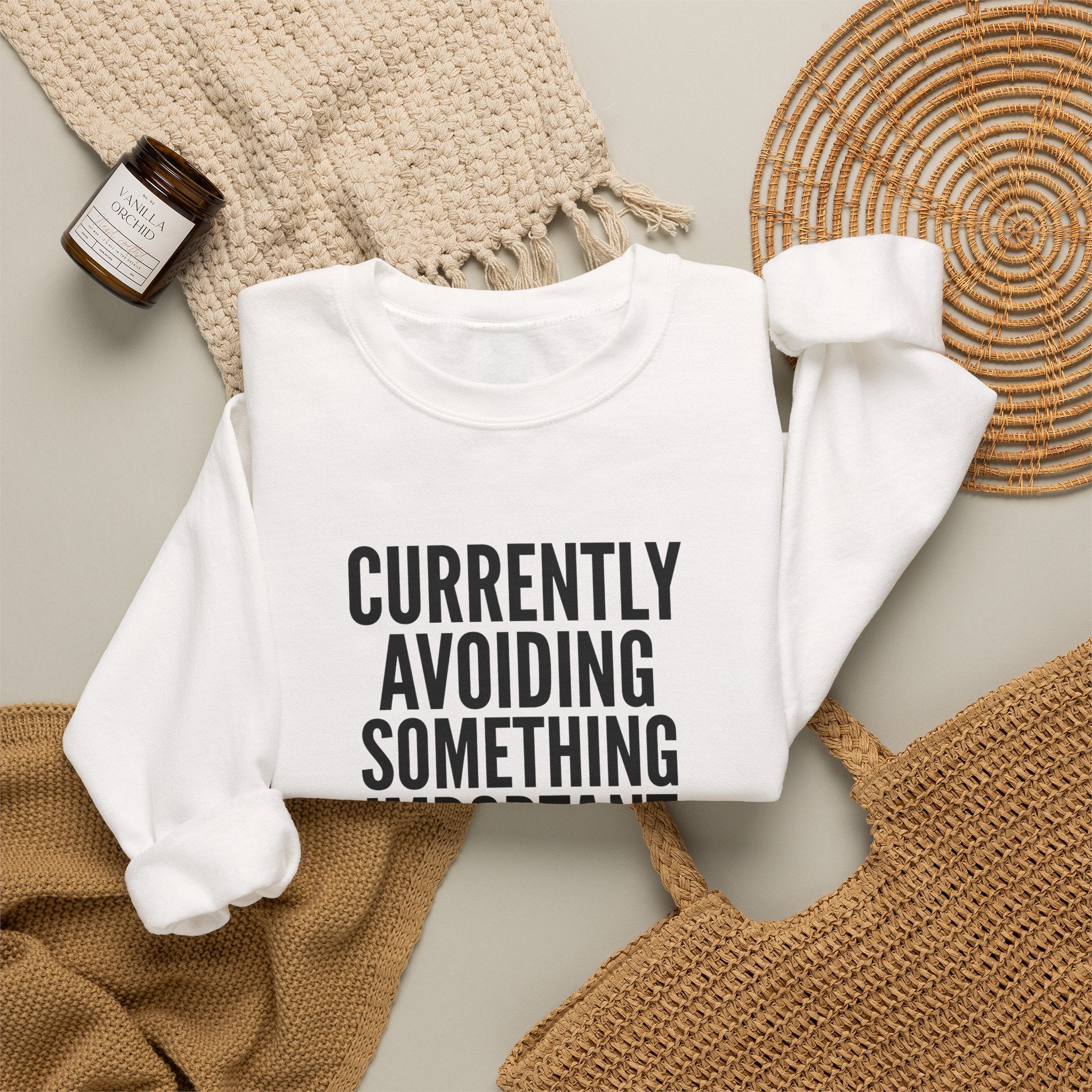 Currently Avoiding Something Important — Crewneck Sweatshirt