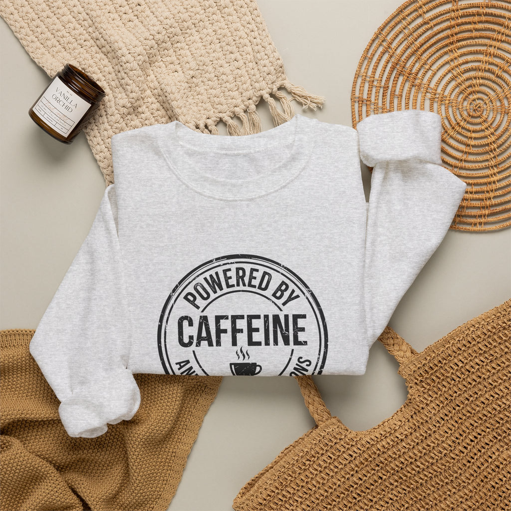 Powered by Caffeine and Low Expectations — Crewneck Sweatshirt