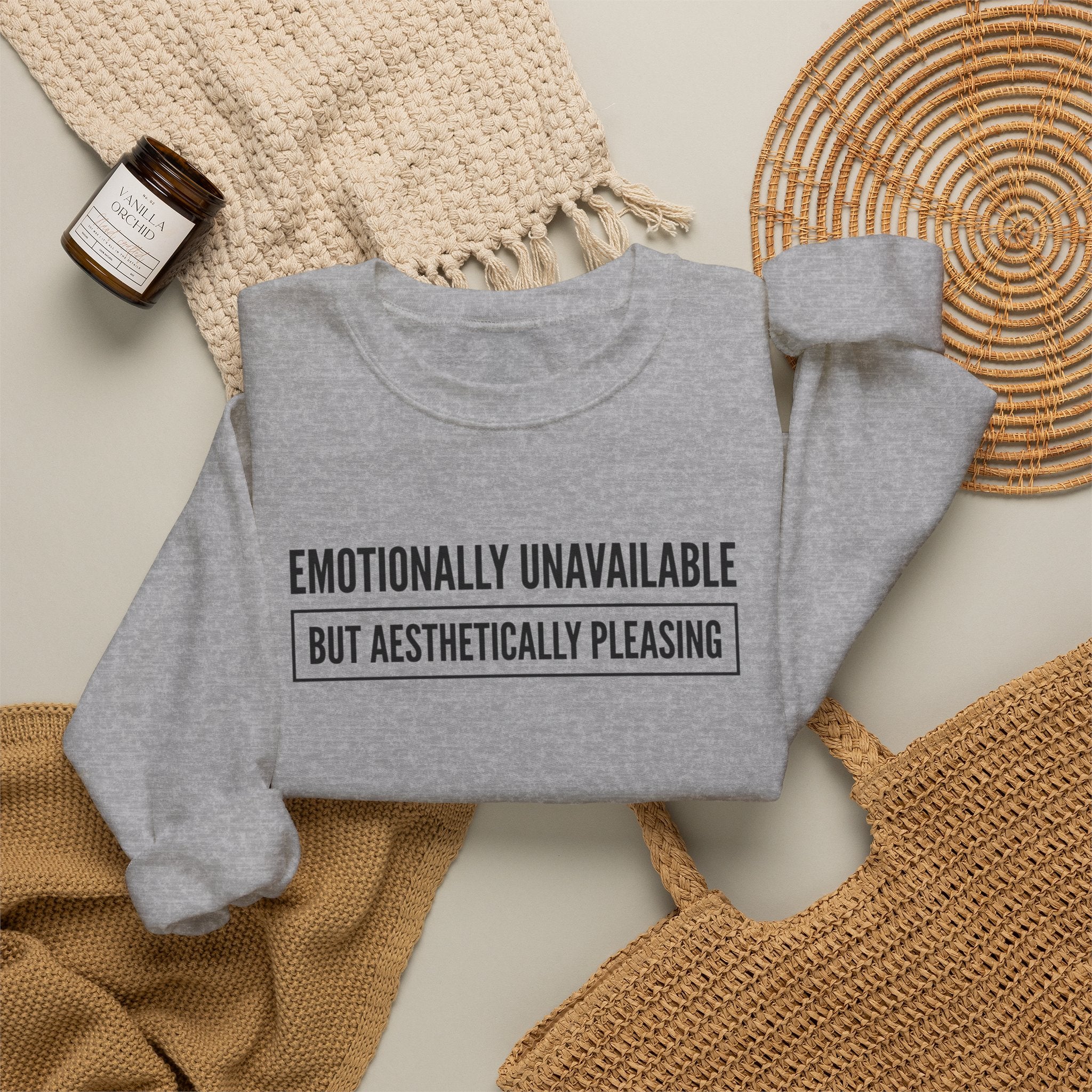 Emotionally Unavailable But Aesthetically Pleasing — Crewneck Sweatshirt