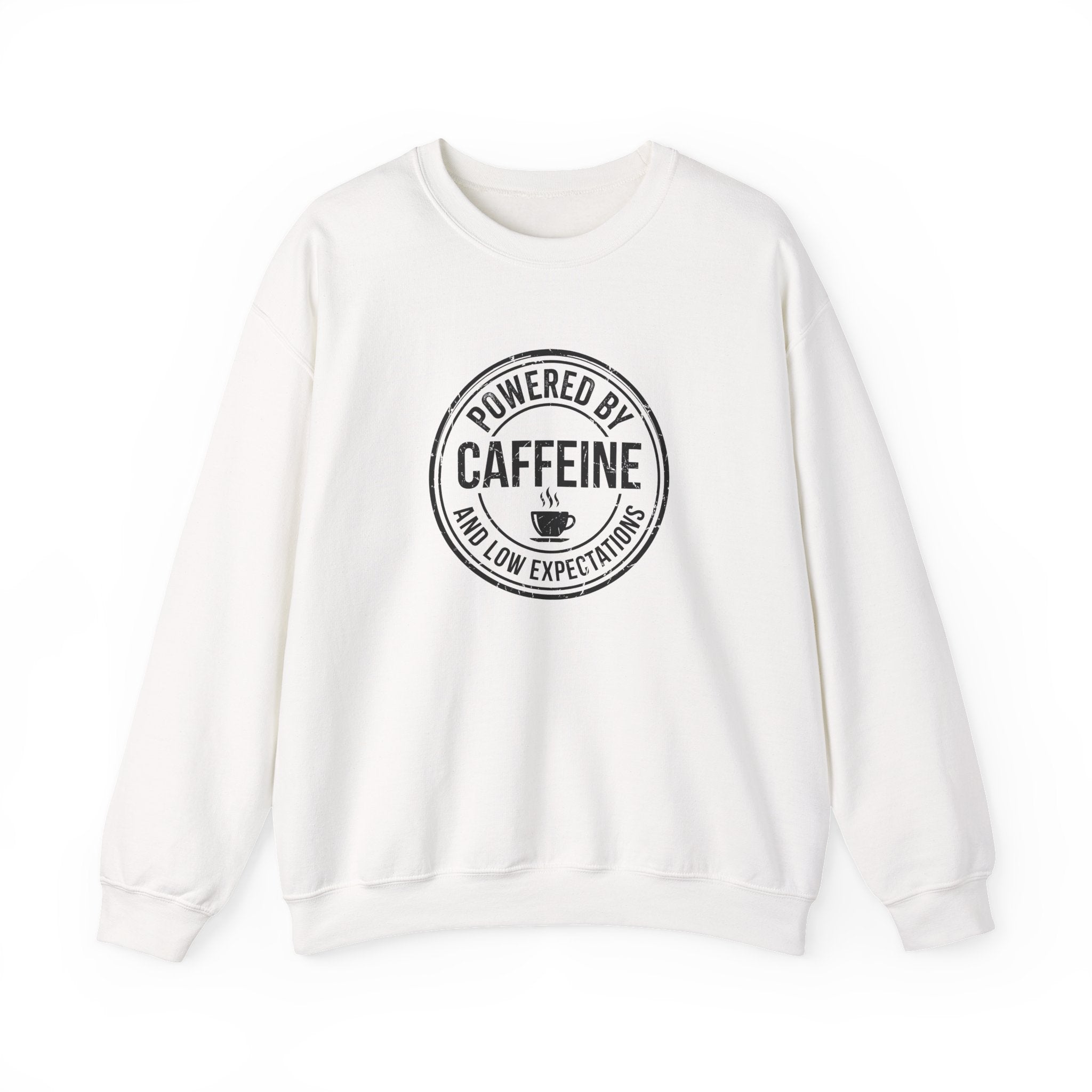Powered by Caffeine and Low Expectations — Crewneck Sweatshirt