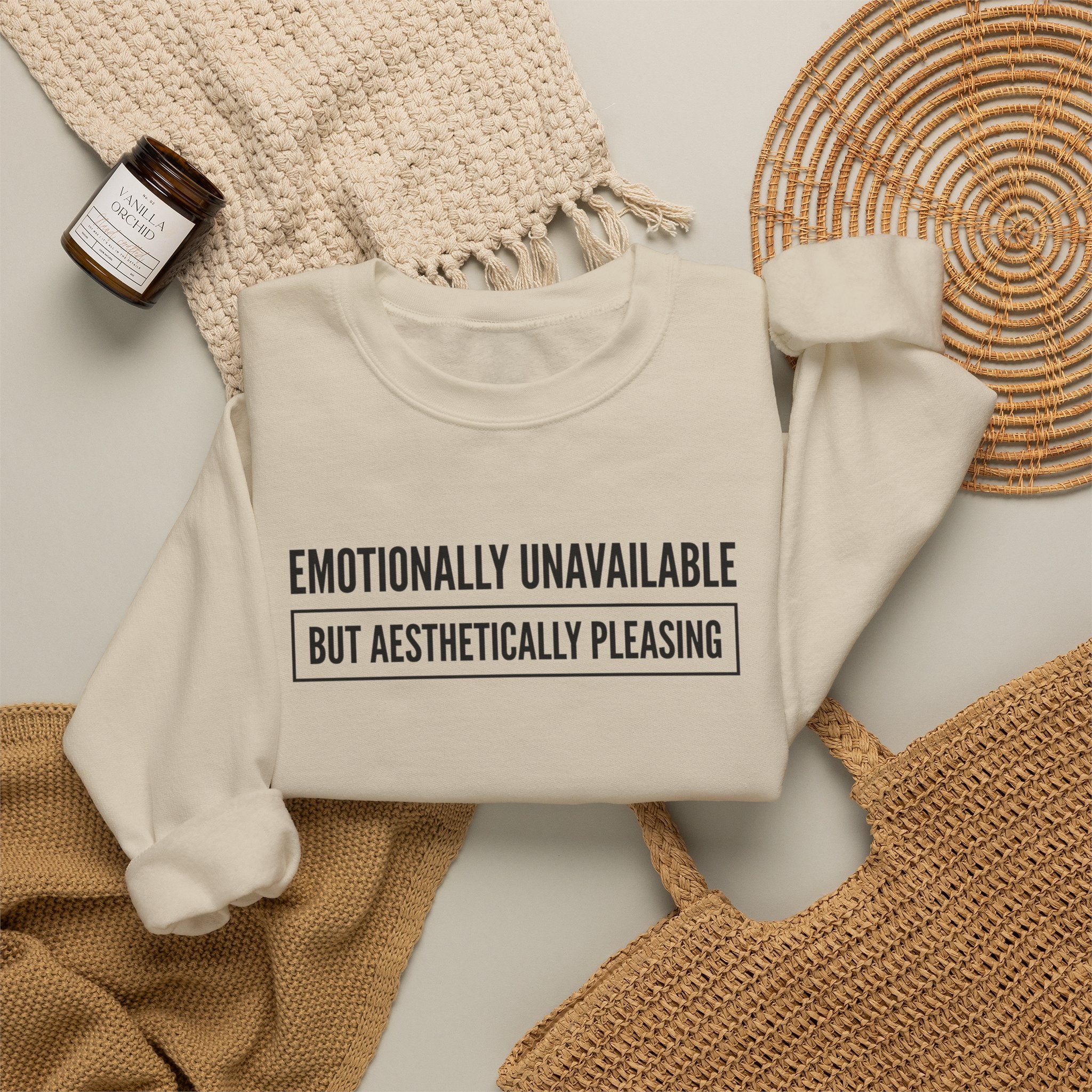 Emotionally Unavailable But Aesthetically Pleasing — Crewneck Sweatshirt