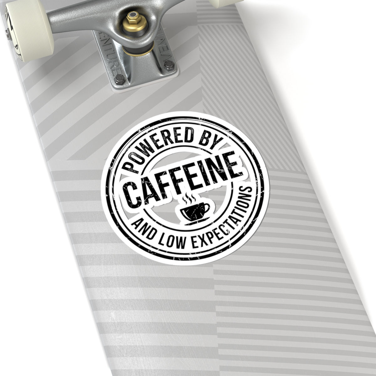 Powered by Caffeine and Low Expectations — Kiss-Cut Sticker