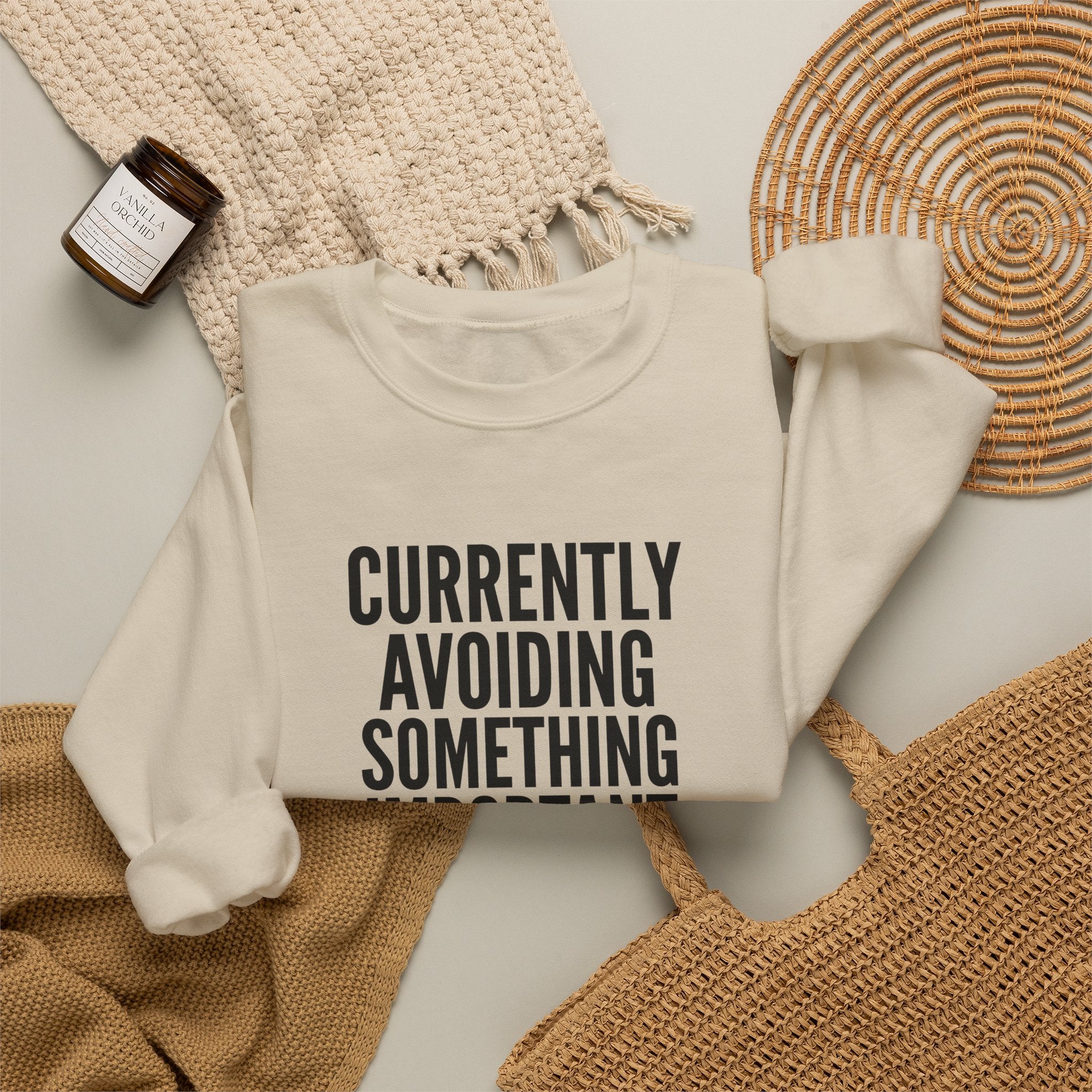 Currently Avoiding Something Important — Crewneck Sweatshirt