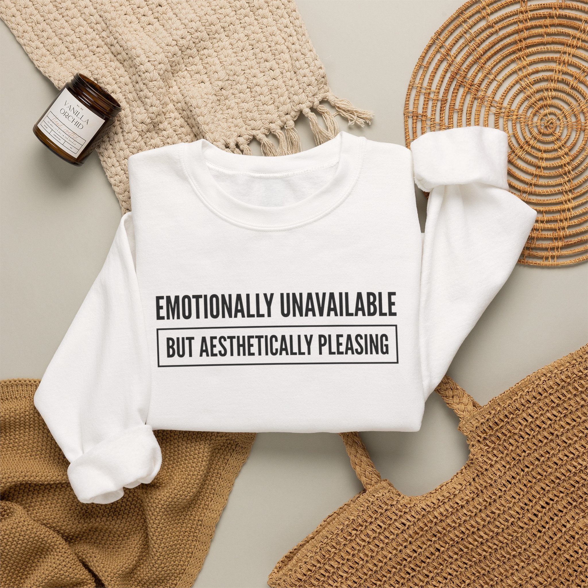 Emotionally Unavailable But Aesthetically Pleasing — Crewneck Sweatshirt