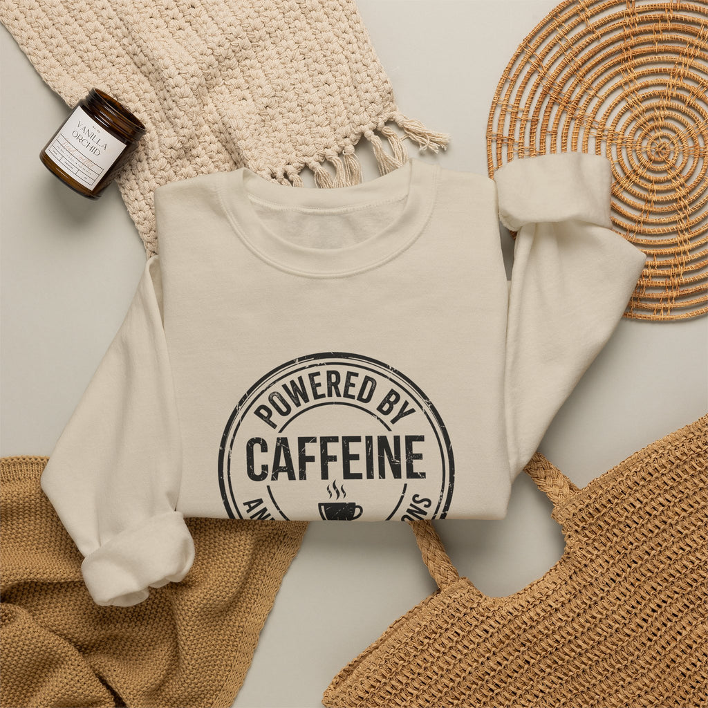 Powered by Caffeine and Low Expectations — Crewneck Sweatshirt