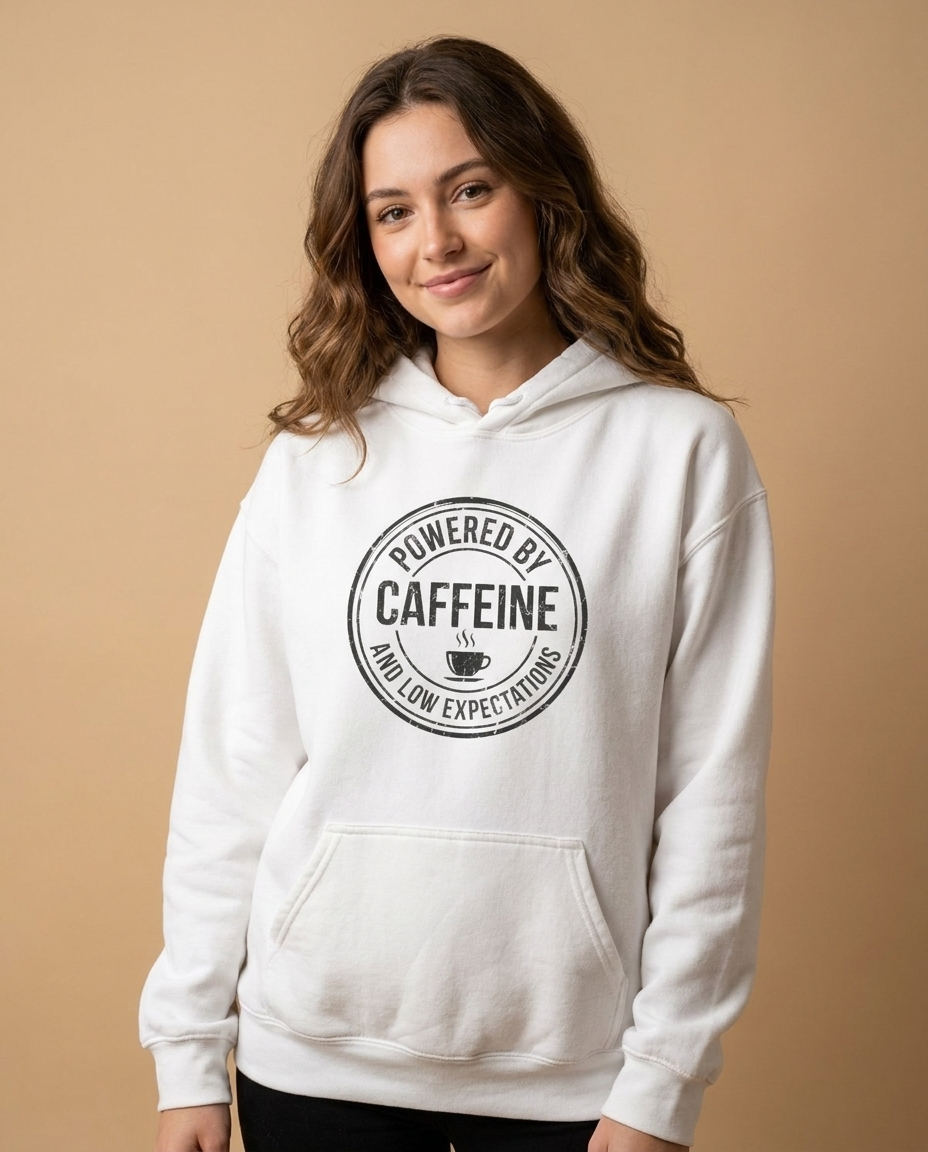 Powered by Caffeine and Low Expectations — Hoodie